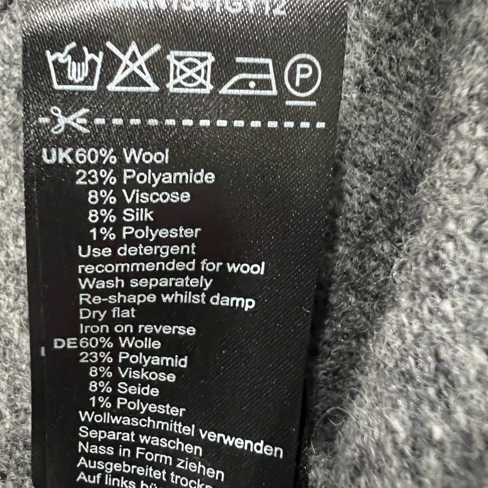 Barbour Tisbury Wool Blend Grey Zip-Up Button Layering Sweater Cardigan L - Picture 8 of 8